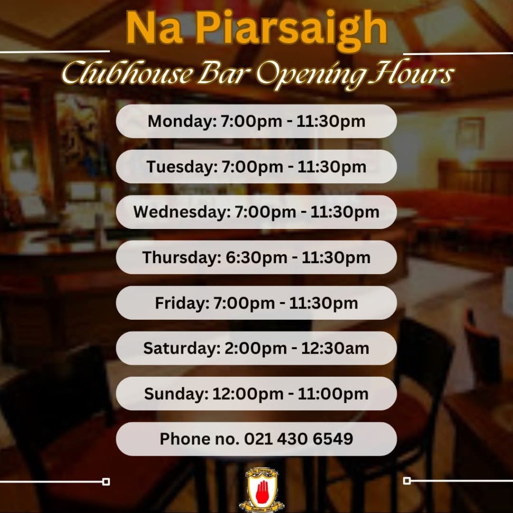 napiarsaigh club bar opening times